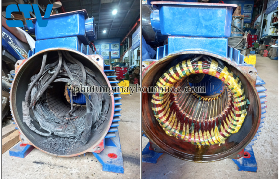 Quy trình quấn động cơ máy bơm khi máy bơm bị cháy